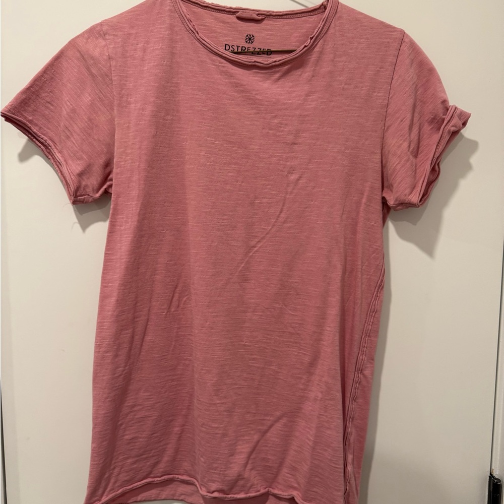 Pink Cuffed Sleeve Relaxed T-Shirt